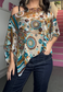 brown flower poncho