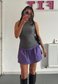 violet bengaline ruffle skirt