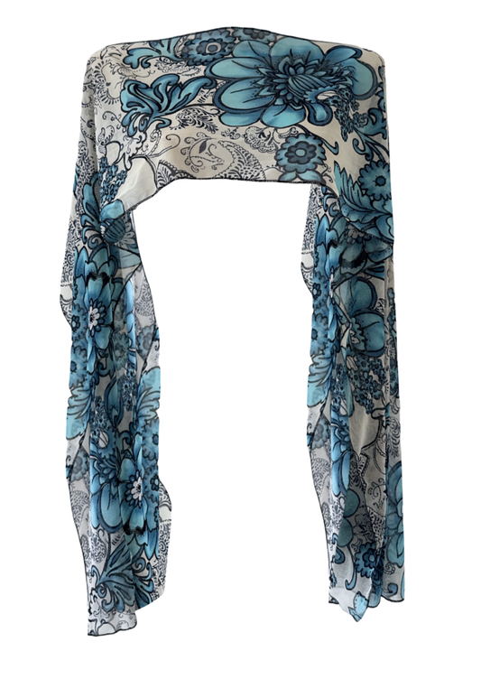 blue floral cape
