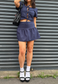 INDIGO BENGALINE RUFFLE SKIRT