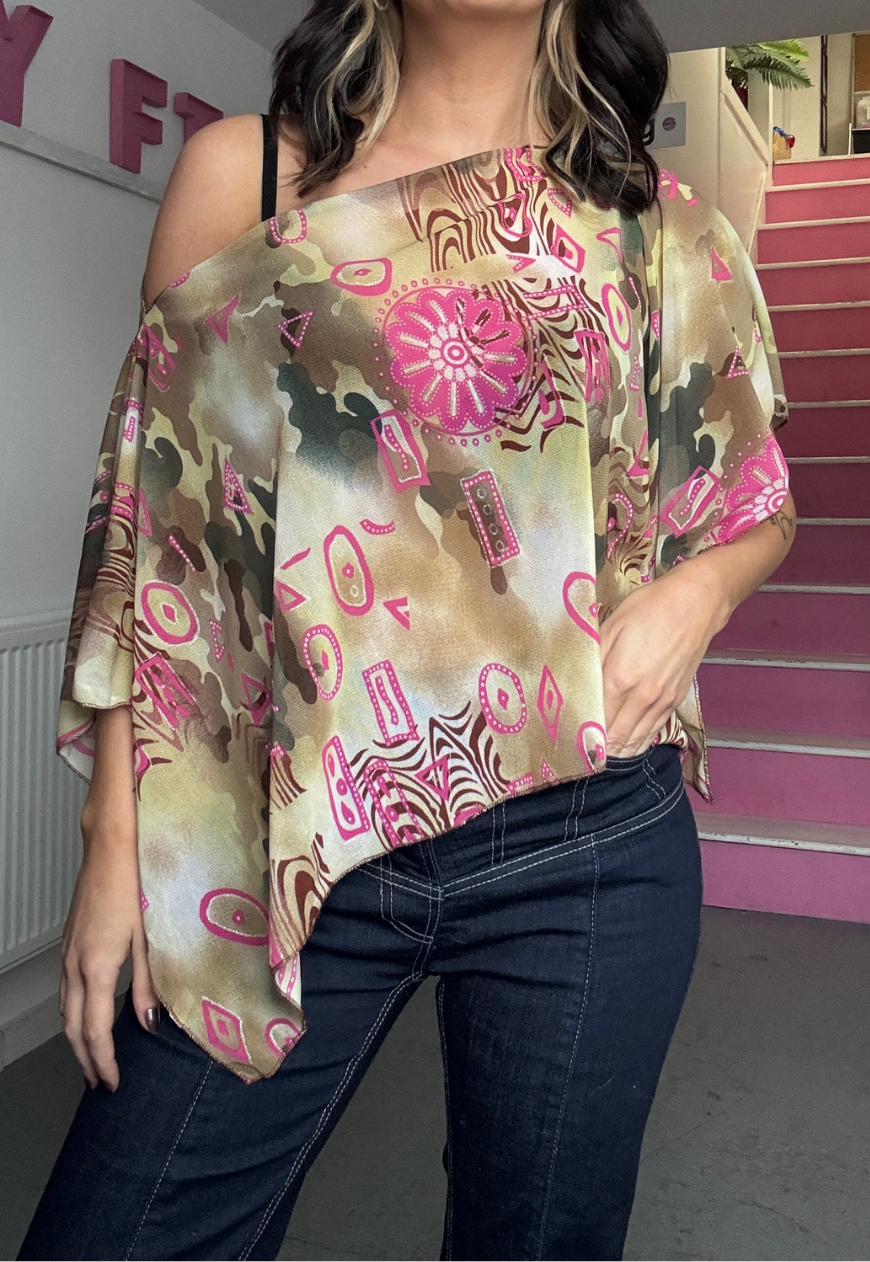 pink swirl poncho