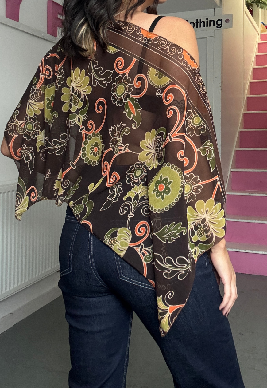 green western poncho