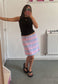 black slinky slash neck top