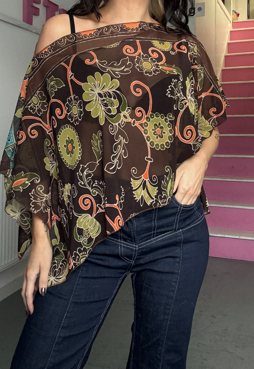 green western poncho