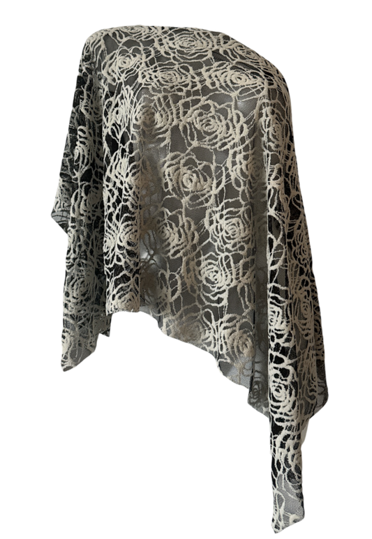 cream web poncho