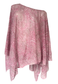 pink paisley glitter poncho - long