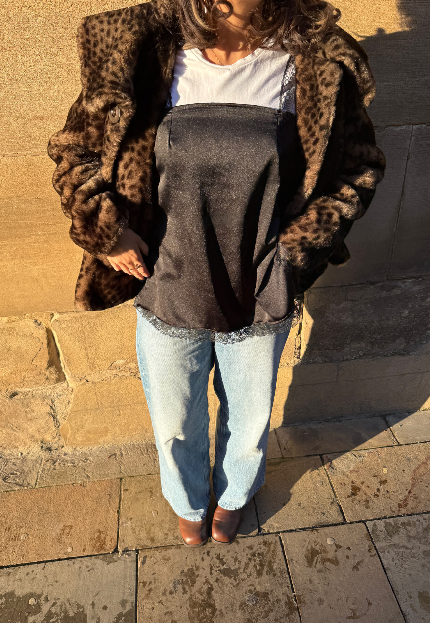 satin & lace babydoll top