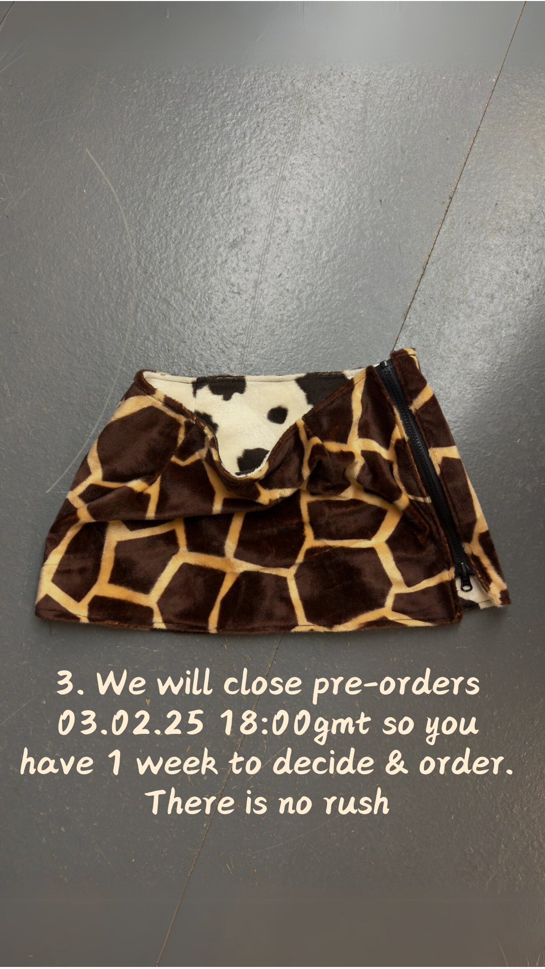 COW/GIRAFFE REVERSIBLE MINI SKIRT *PRE-ORDER*