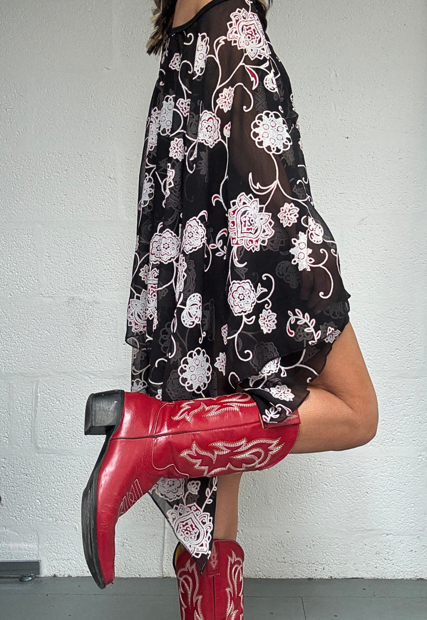 black flower mesh poncho *launching 14.06.26 20:00BST*