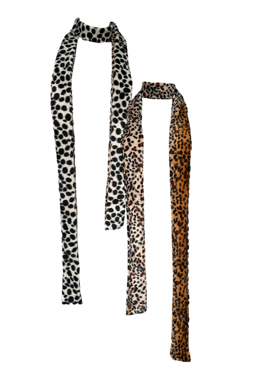 dalmatian/leopard reversible scarf