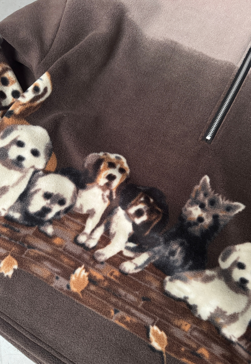 puppy print fleece