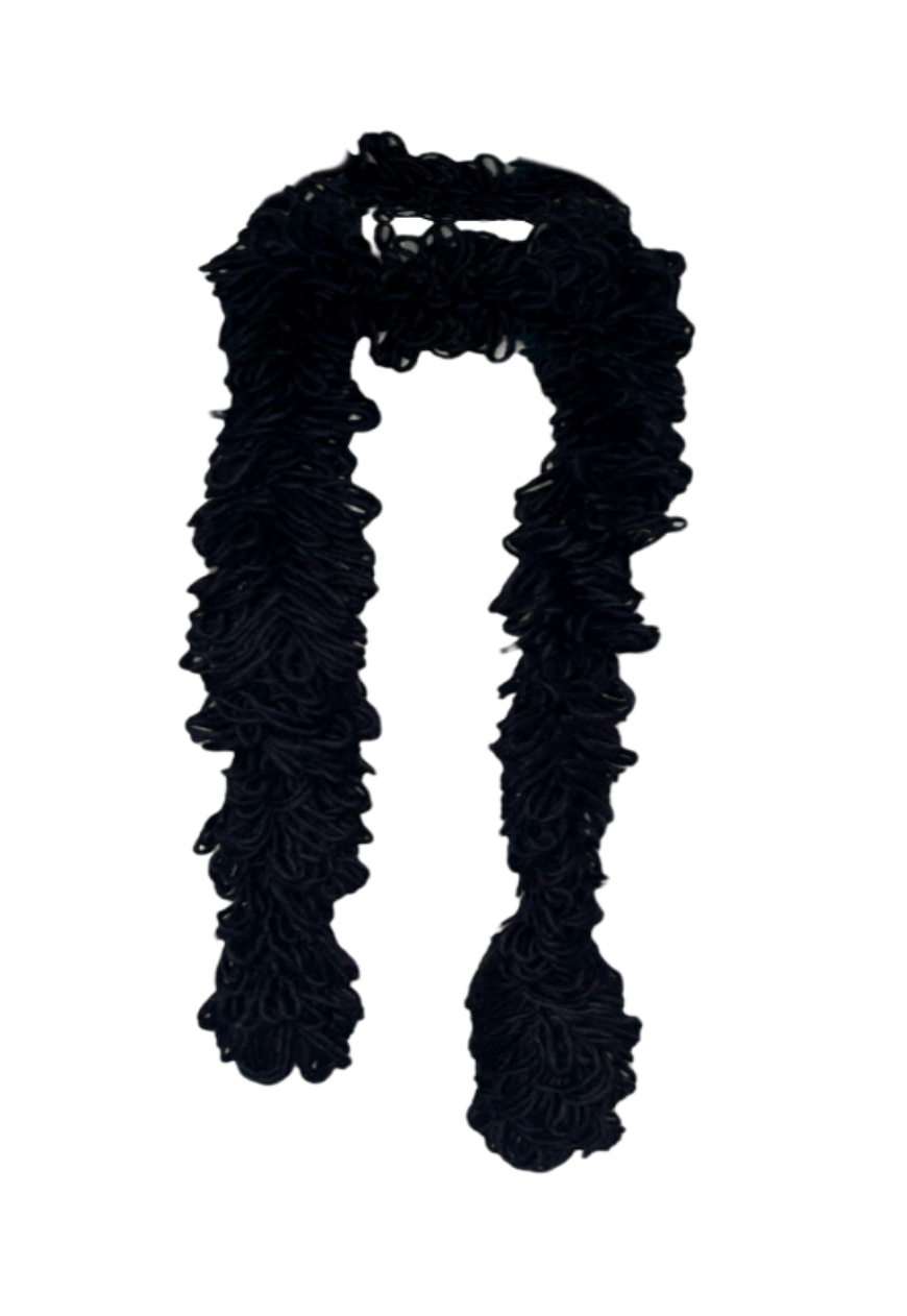 BLACK SMALL LOOPY SCARF