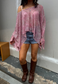 pink paisley glitter poncho - short *coming soon*