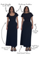 MULTIWAY MIDNIGHT CAP SLEEVE CINCH MAXI DRESS - XS HISSY FIT LTD