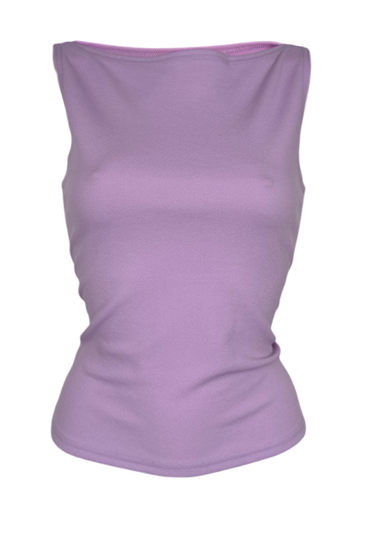 lilac slash neck top