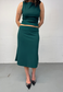green midi skirt
