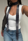 navy stripe plissé skinny scarf *coming soon*