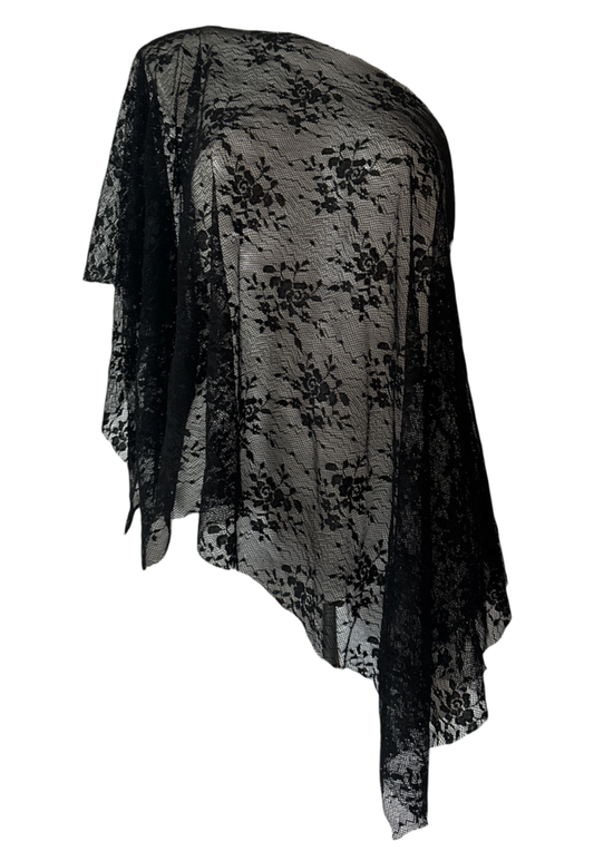 black lace poncho - square