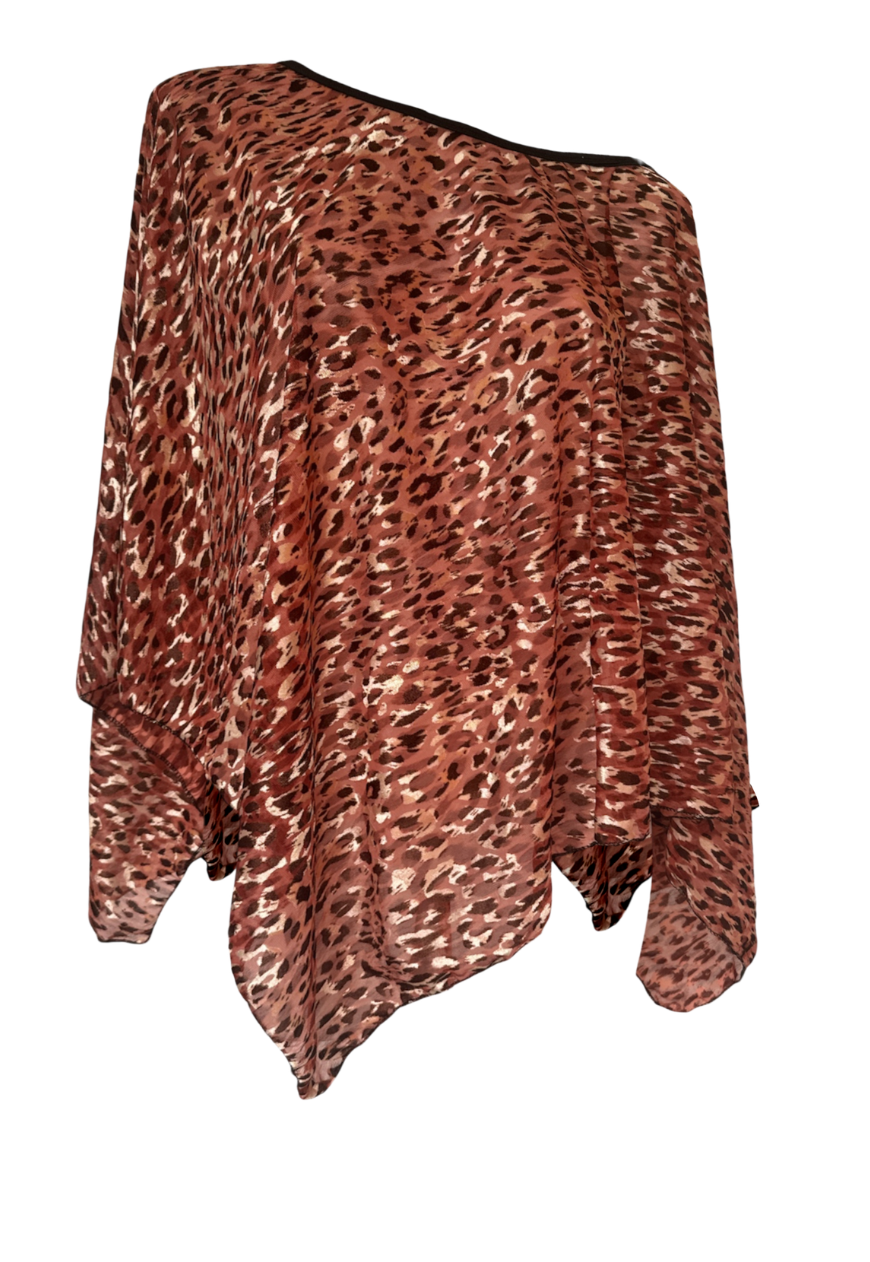 amber leopard mesh poncho *coming soon*