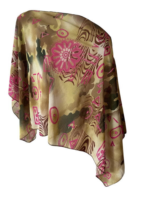 pink swirl poncho