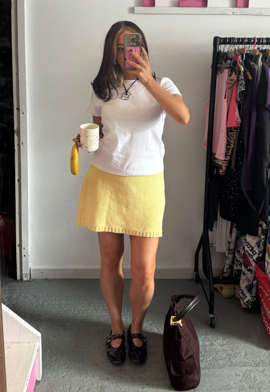 lemon hissy knit mini skirt