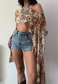 brown floral cape