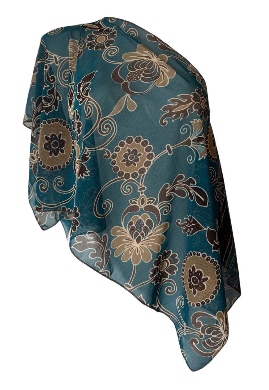 teal western poncho