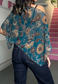 teal western poncho