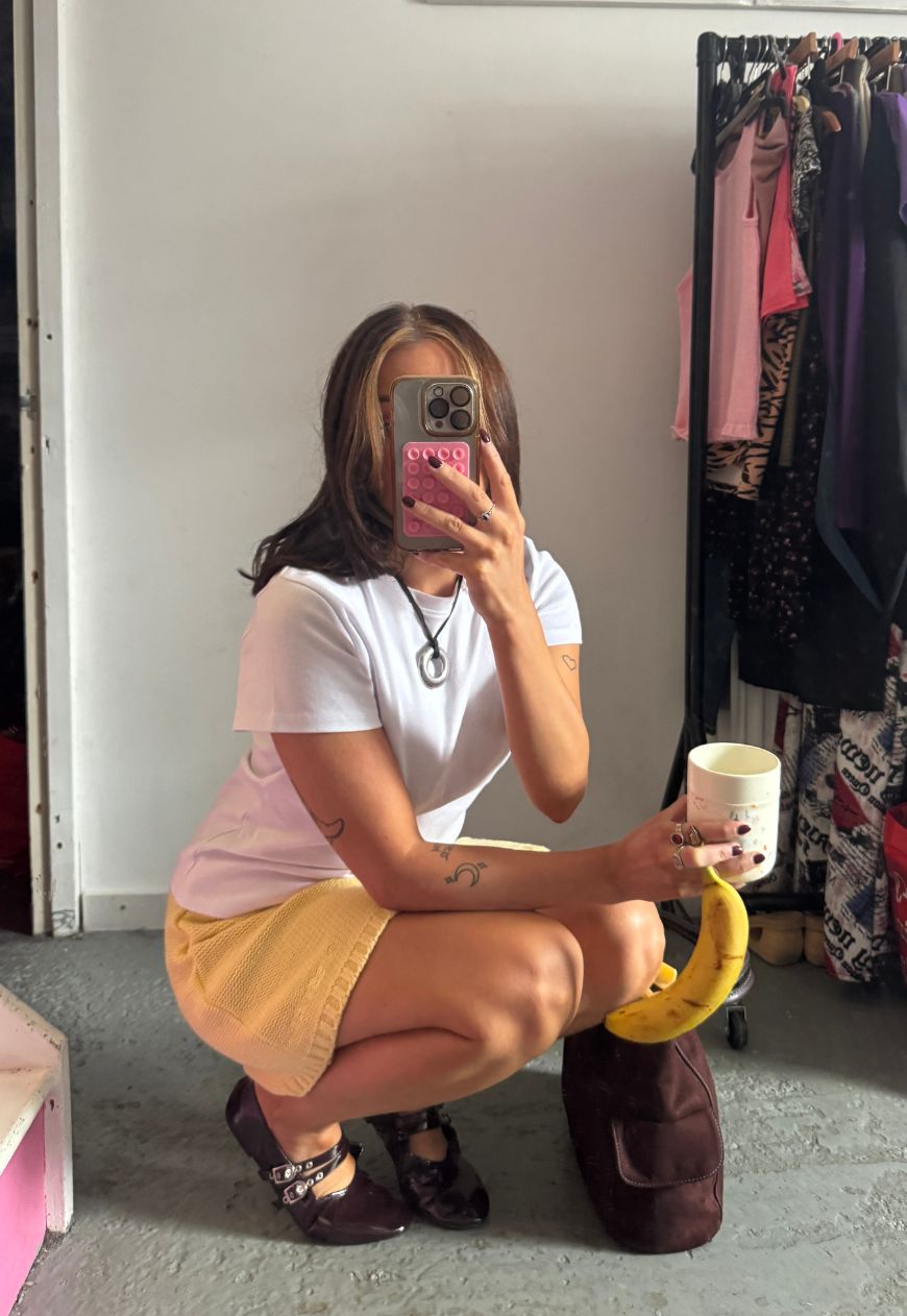 lemon hissy knit mini skirt