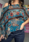 teal western poncho