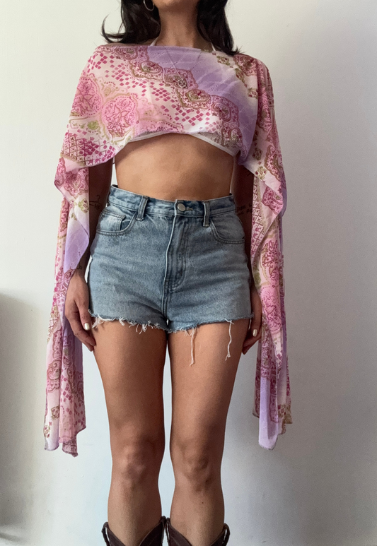 lilac glitter cape