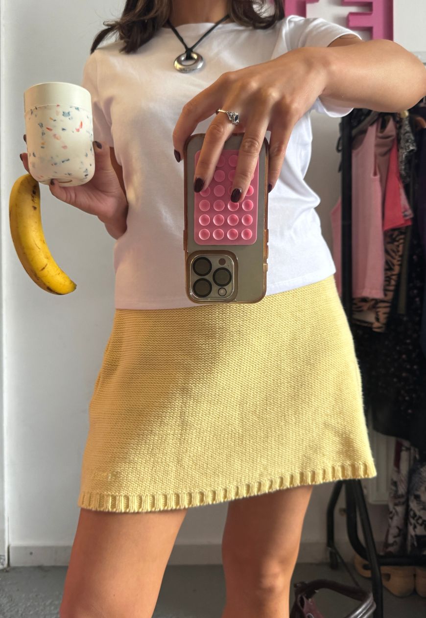 lemon hissy knit mini skirt