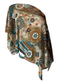 brown flower poncho