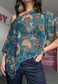 teal western poncho