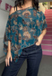 teal western poncho