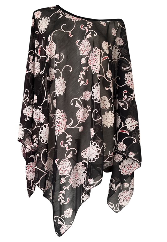 black flower mesh poncho *launching 14.06.26 20:00BST*
