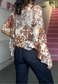 brown floral poncho