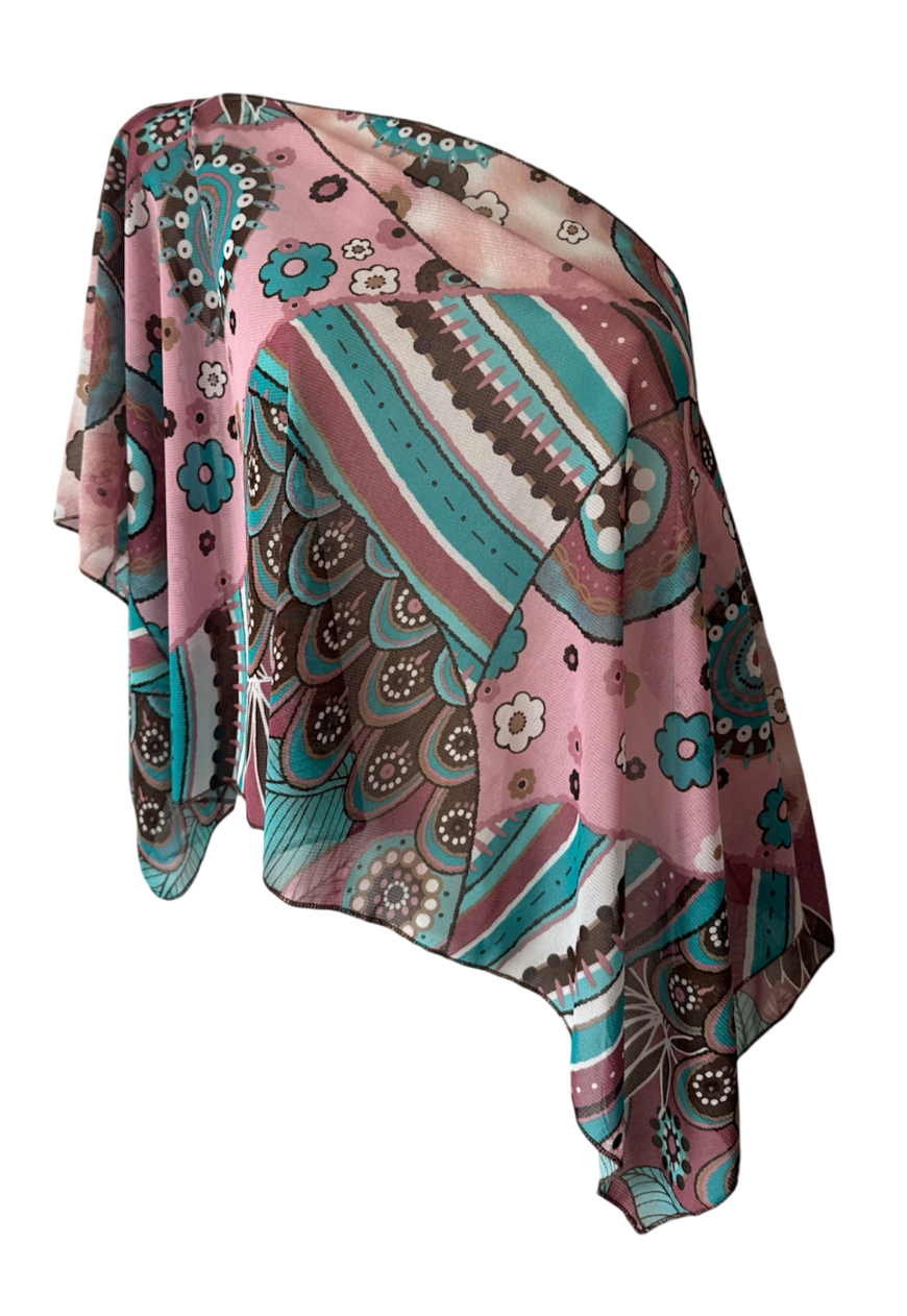 pink flower poncho