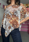 brown floral poncho