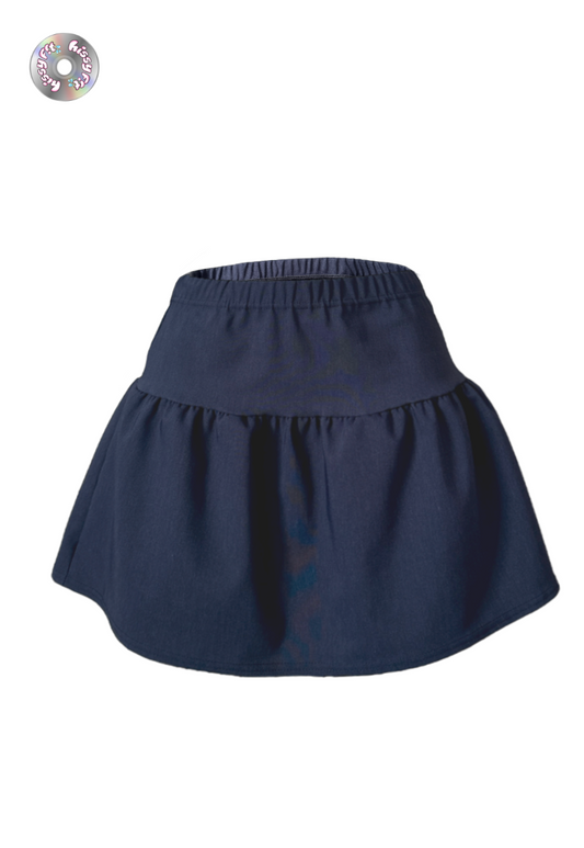 INDIGO BENGALINE RUFFLE SKIRT