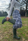 check straight leg trousers