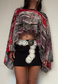newspaper glitter poncho - short