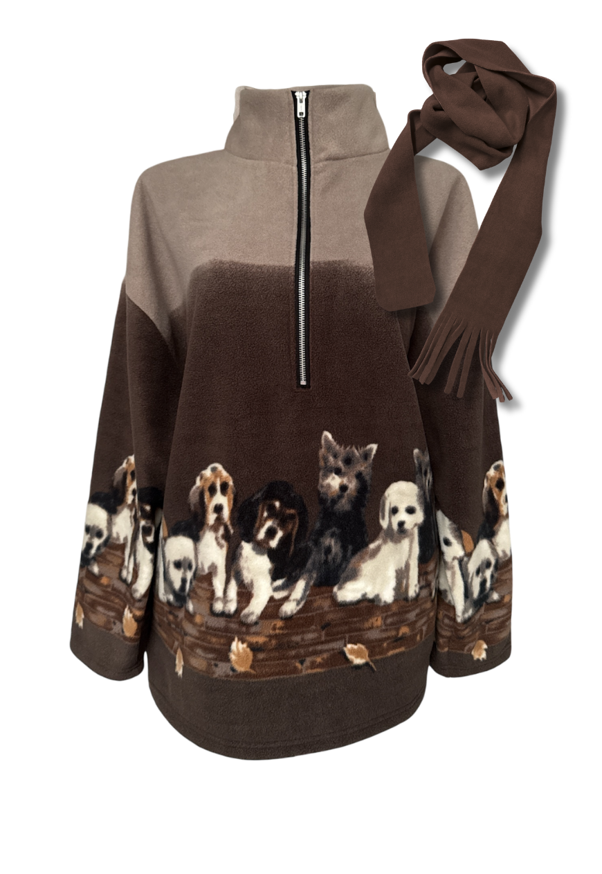 puppy print fleece *free scarf*