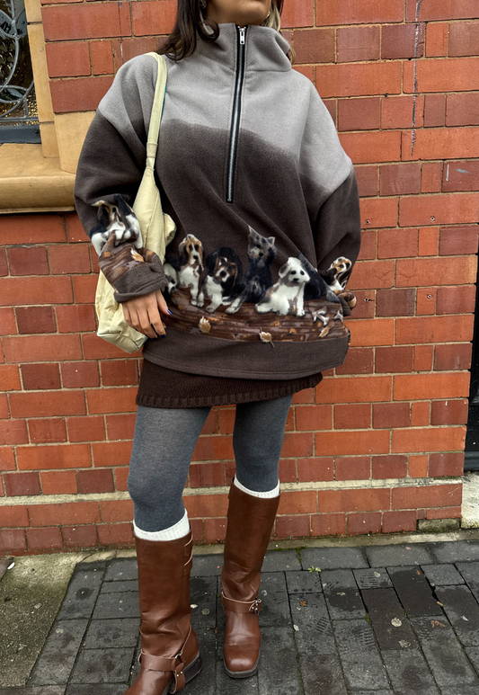 puppy print fleece