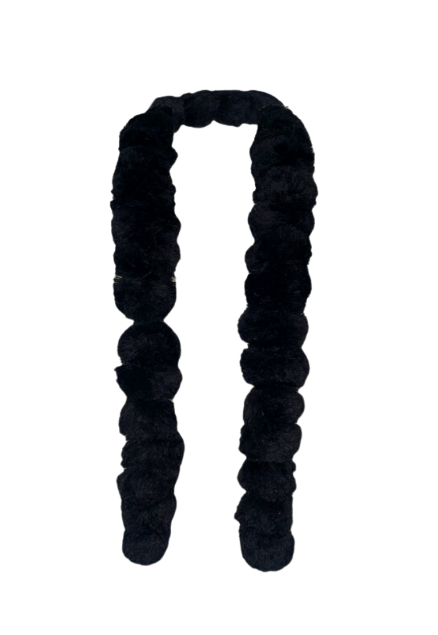 black pom pom scarf