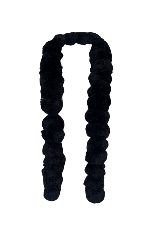 black pom pom scarf