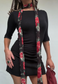 black rose skinny scarf