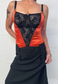 orange satin corset