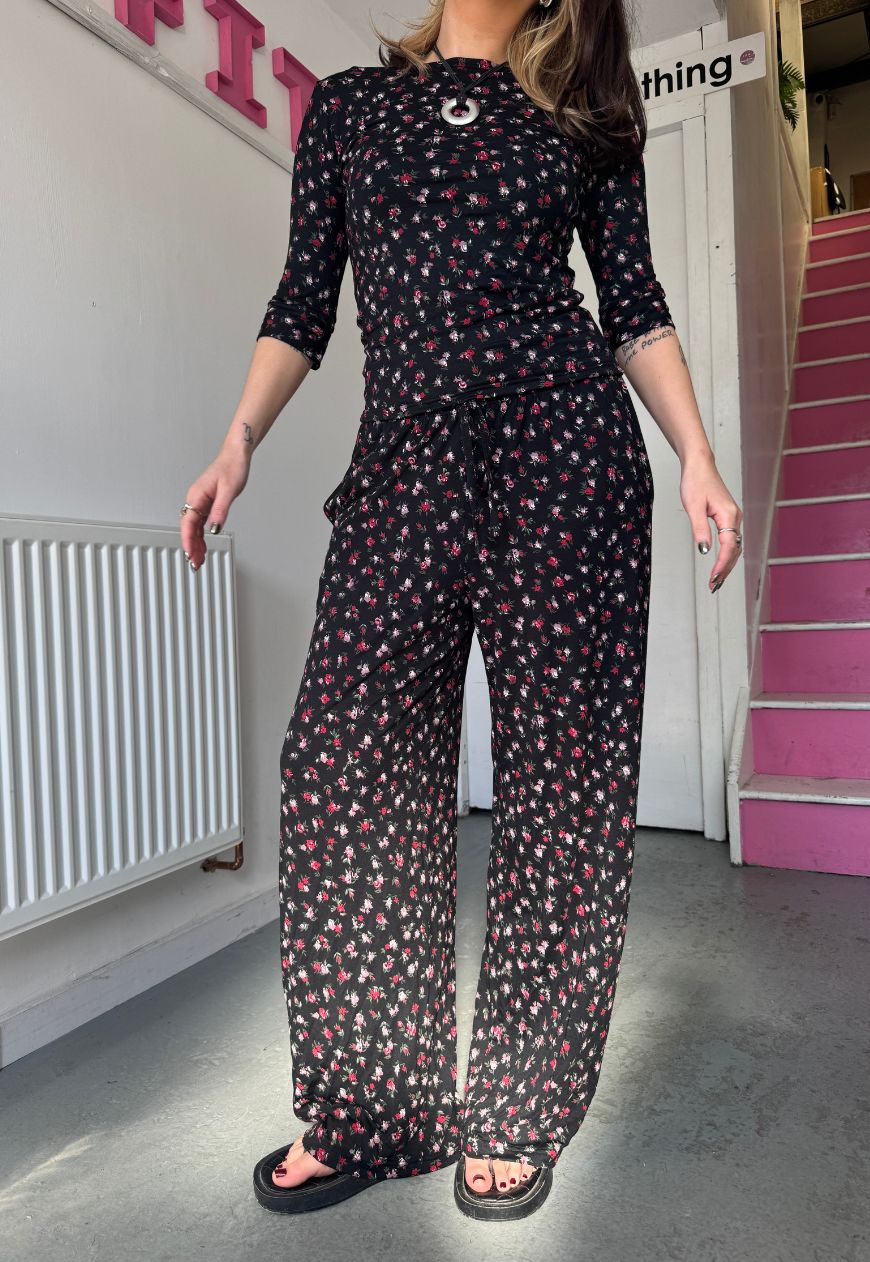 floral soft trousers