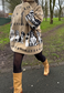 beige dog print fleece *free scarf*